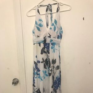 White and blue floral Maxi dress